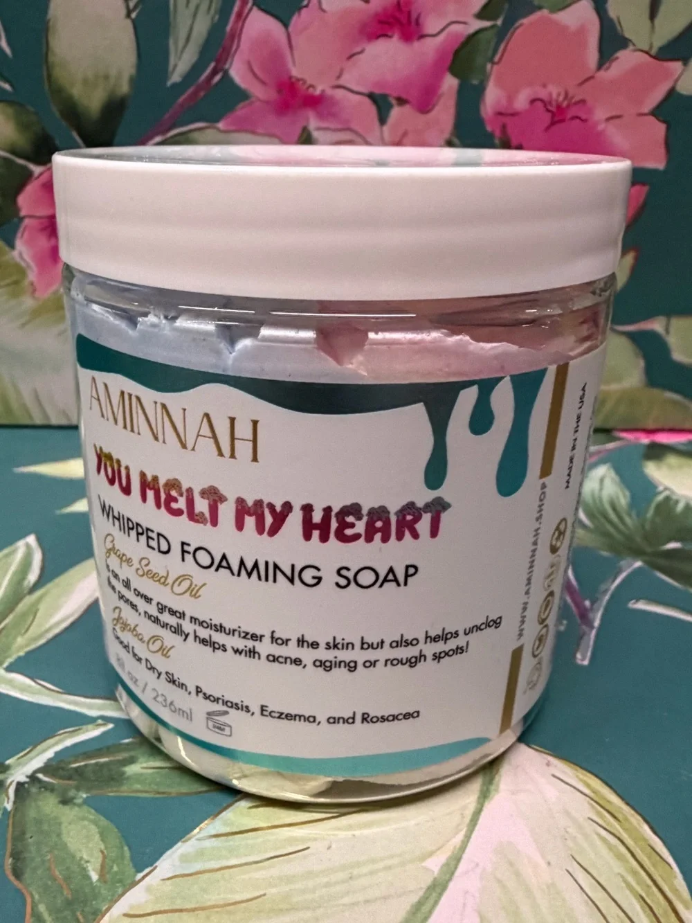 Aminnah You Melt My Heart Whipped Foaming Soap 8oz Mango Passionfruit